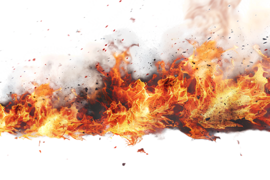 Fire horizon, isolated against a transparent background