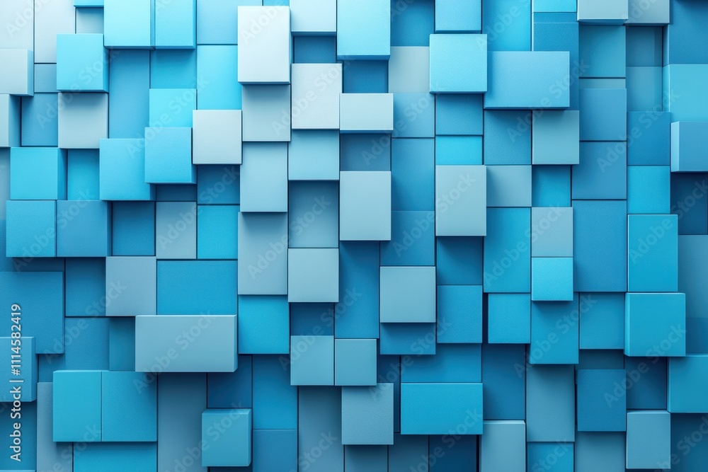 Poster abstract blue cubes geometric pattern background