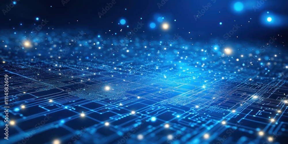Poster abstract digital network circuit board design