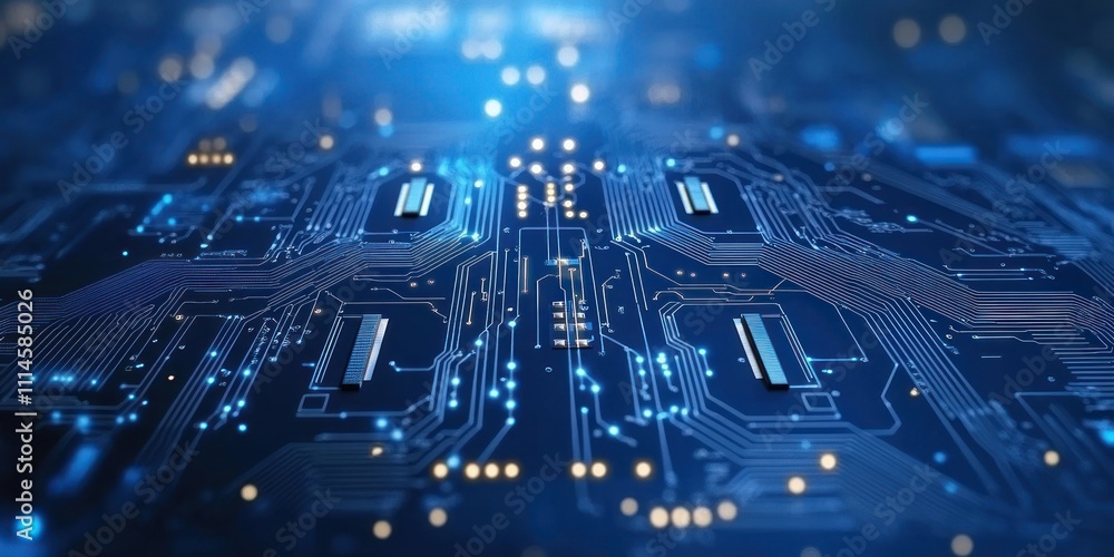 Aufkleber illuminated circuit board shows complex technology design