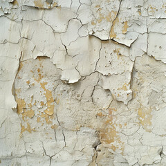 Obraz premium A textured surface displays cracks and peeling layers of paint on a dilapidated wall, highlighting the natural wear and age of the material over time