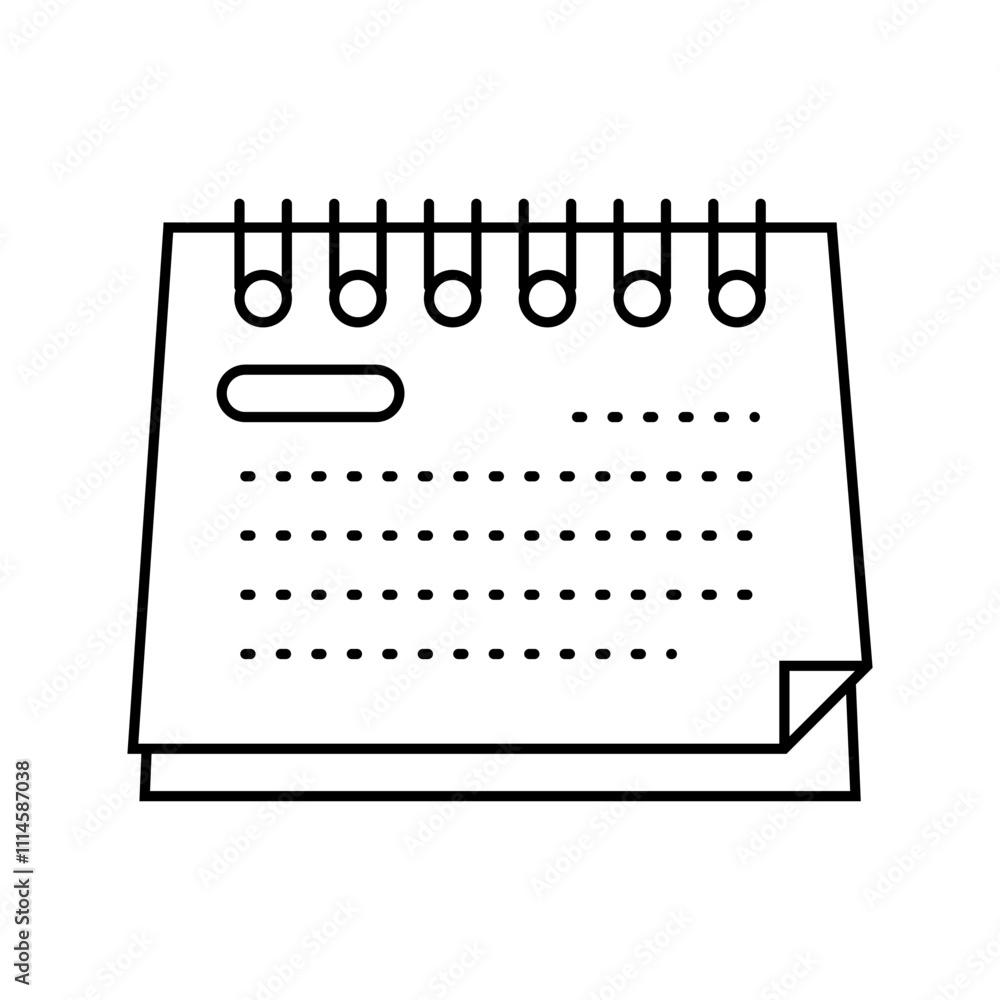 Poster calendar pages list line icon vector. calendar pages list sign. isolated contour symbol black illust