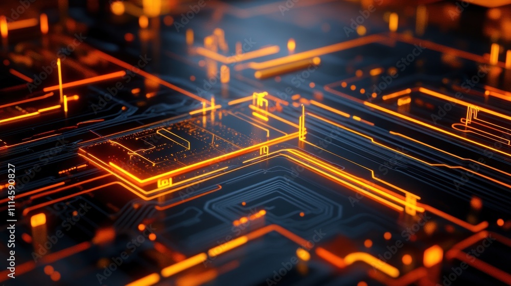 Aufkleber illuminated circuit board abstract technology design