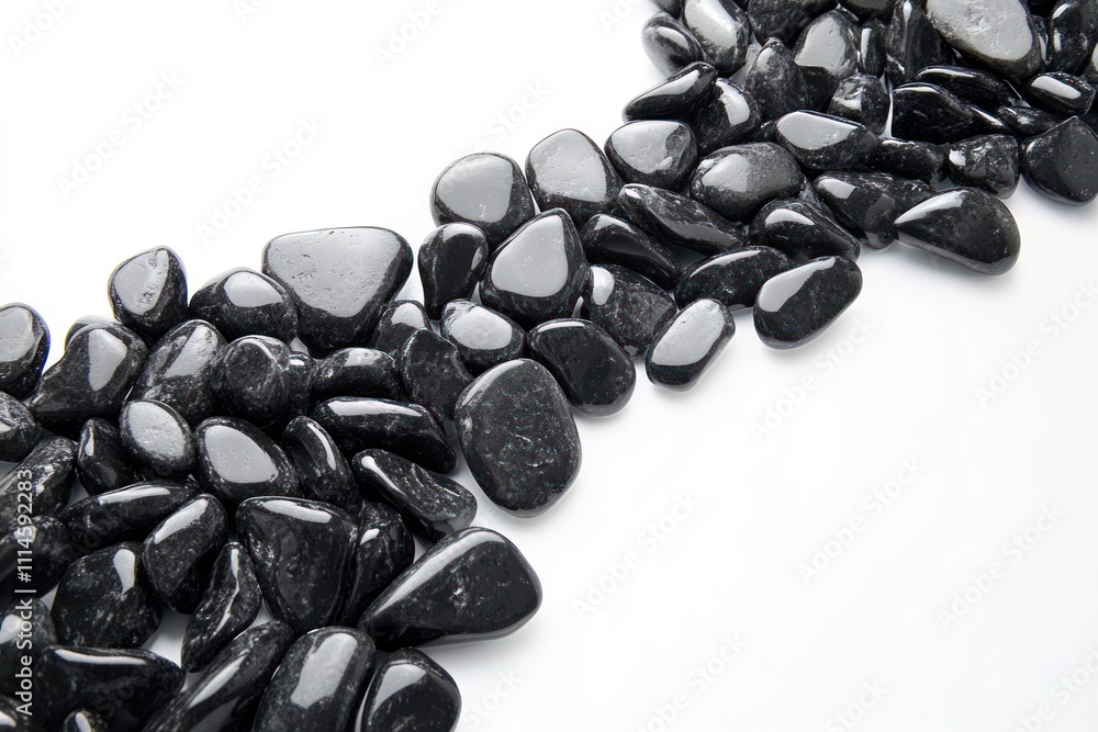 Poster black polished stones arranged in double s curve pattern
