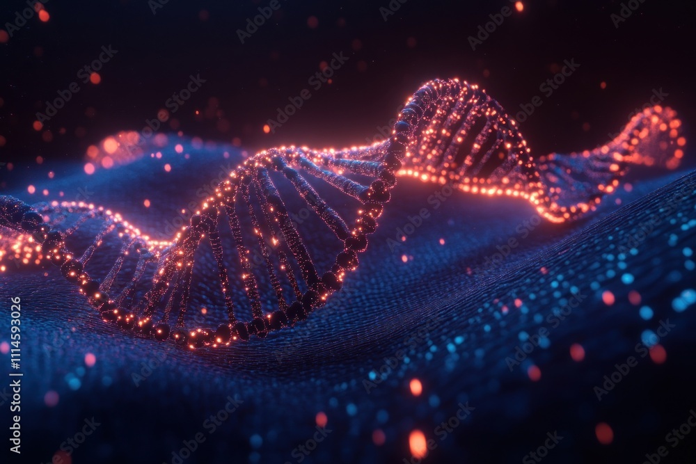 Aufkleber glowing dna helix abstract science image