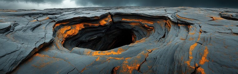Rock formations twisted and folded at tectonic collision site showing natural geological processes