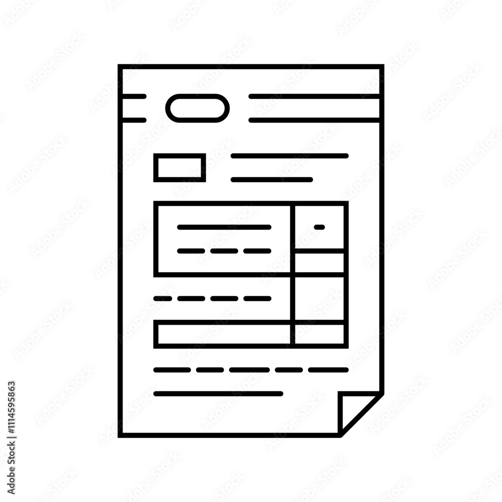 Poster test list line icon vector. test list sign. isolated contour symbol black illustration