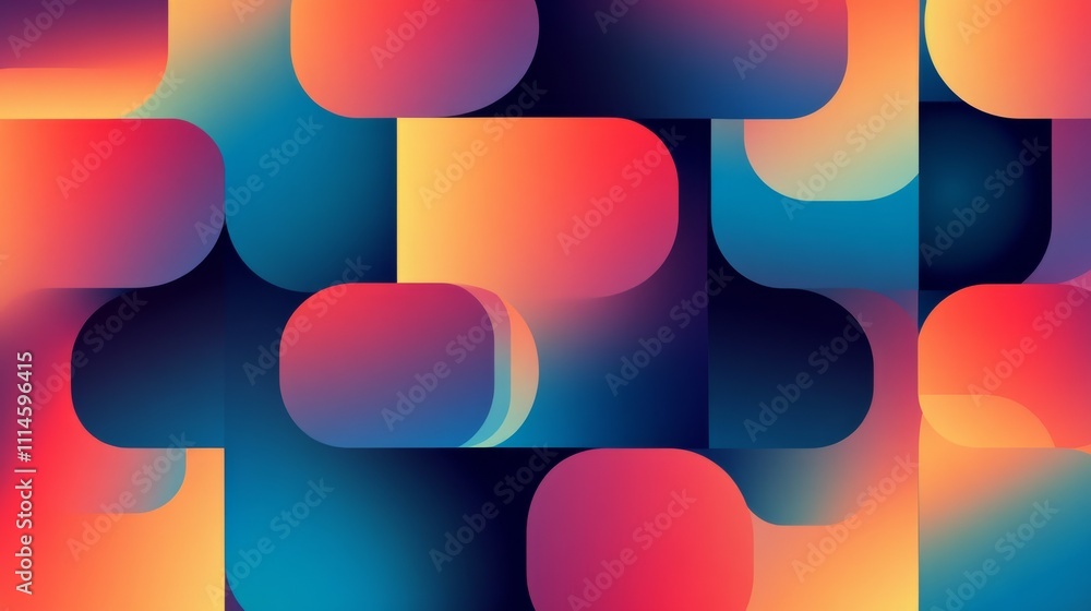 Leinwandbilder abstract geometric pattern with colorful gradient shapes