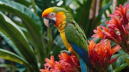 Obraz premium Macaw Perched on Branch