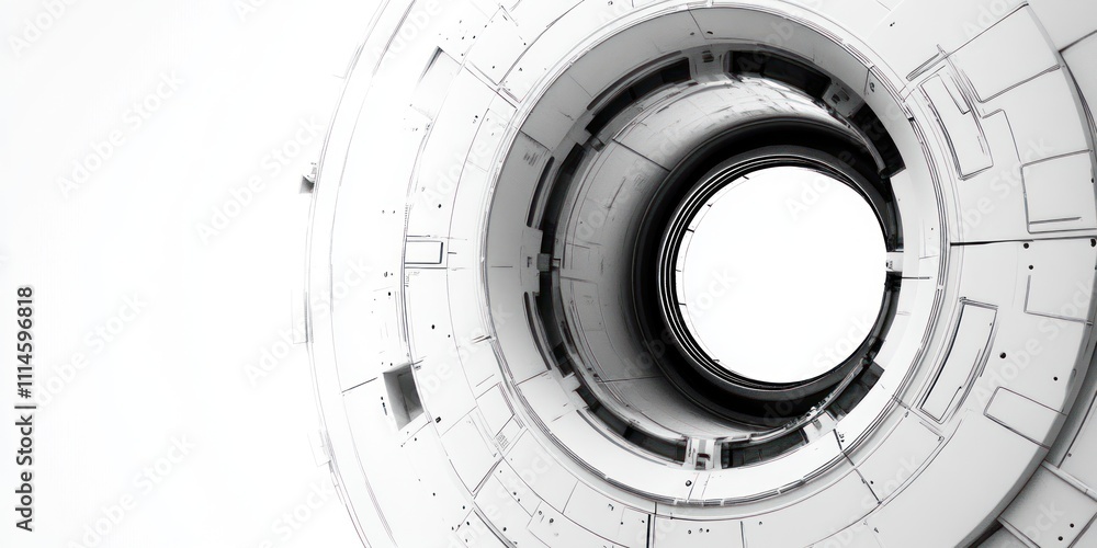 Aufkleber Abstract White Circular Technological Structure Design