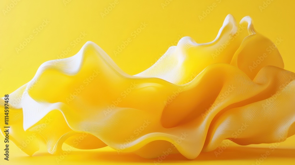 Poster Abstract Yellow Wave Form Design With Subtle Texture