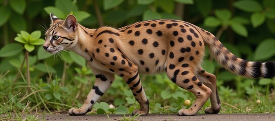 A large-spotted genet lives within its native environment