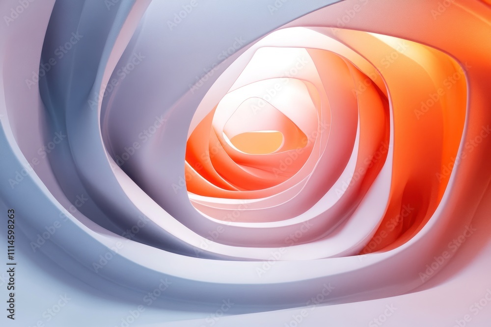 Poster Abstract Swirling Pastel Color Forms Create Depth