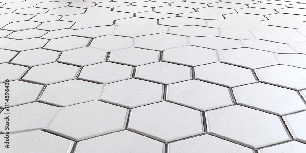 Aufkleber White Hexagonal Tiles Pattern Abstract Design