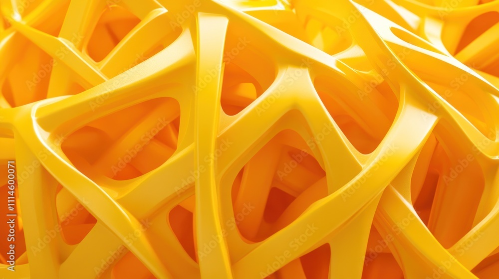 Poster Abstract Yellow Interlocking Geometric Structure Design