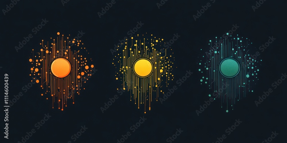Poster abstract technology designs featuring circular elements