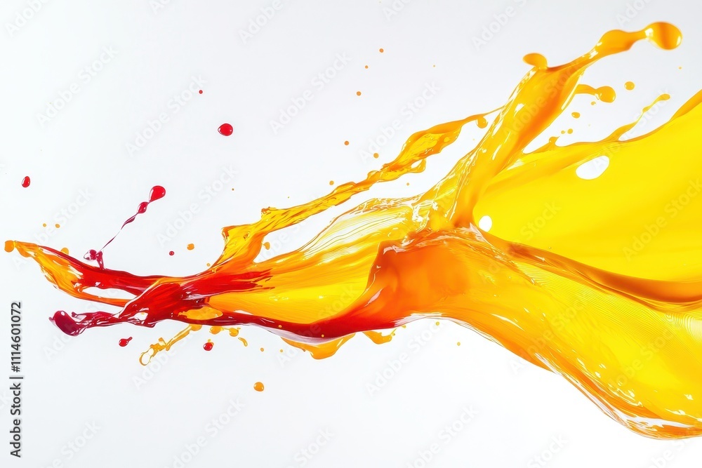 Poster twp fluid and dynamic colors splash intertwining and creating a sense of motion and energy