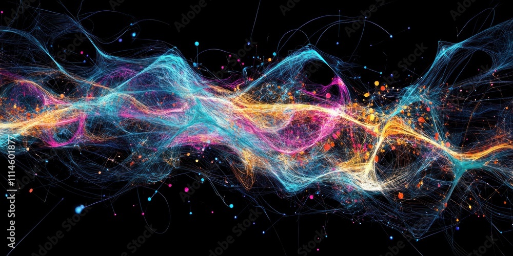Aufkleber abstract colorful nebula cosmic web design