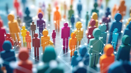 The Abstract crowds of people with street display on Human resource society database concept.