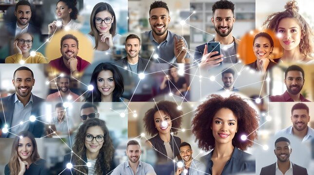 The Abstract crowds of people with street display on Human resource society database concept.