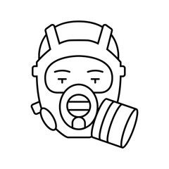 smoke mask face line icon vector. smoke mask face sign. isolated contour symbol black illustration