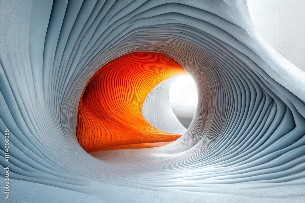 Aufkleber abstract architectural rendering of a curving tunnel