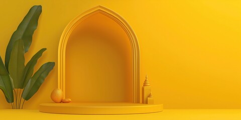 Minimal temple scene design for Diwali and Pongal festival product display podium