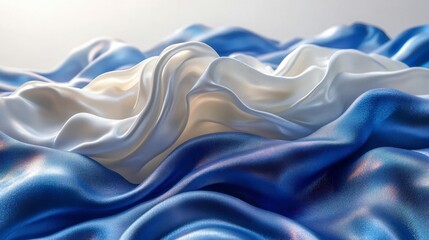 Fototapeta premium Stunning Blue and White Silk Fabric Texture: A Luxurious Visual Feast