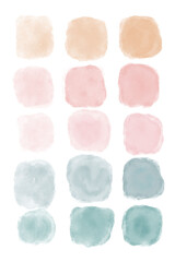 Watercolor Brush Strokes in Pastel Colors