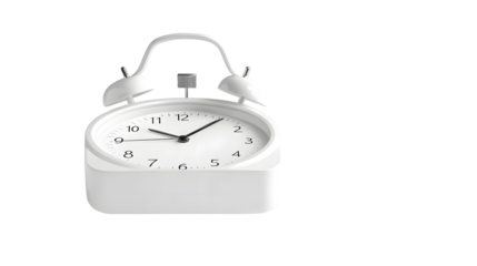 Alarm clock white over transparent background
