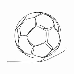 Minimalistic Soccer Ball Illustration in Line Art Style, AI Generation