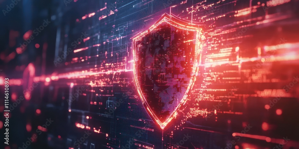 Aufkleber digital shield protecting data integrity online security