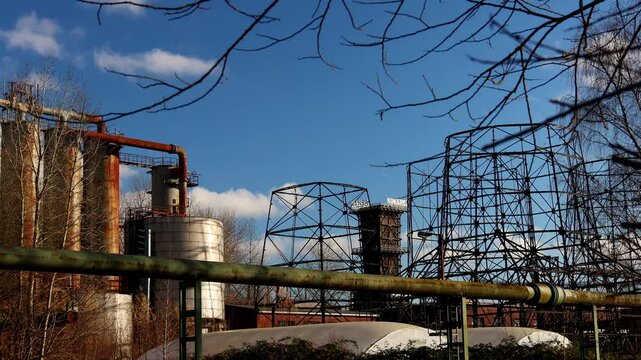 the famous ruin of the kokerei hansa in dortmund germany 4k 25fps video