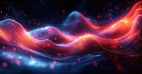 Obraz premium Digital Energy Flow. Post Quantum Cryptography Mlops IIoT Latent space Ai rendering singularity Motion array Applied intuition Riverlane Second state Abstract glowing wave vibrant visualization for t