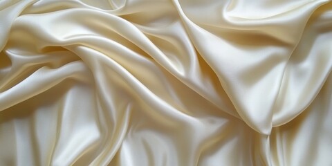 Obraz premium Creamy Beige Satin Draped Luxuriously Soft Fabric