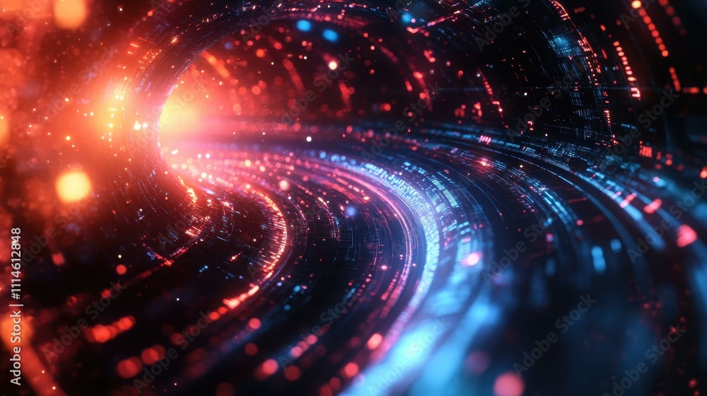 Aufkleber an technological theme vibrant digital illustration featuring a futuristic theme with intricate patt