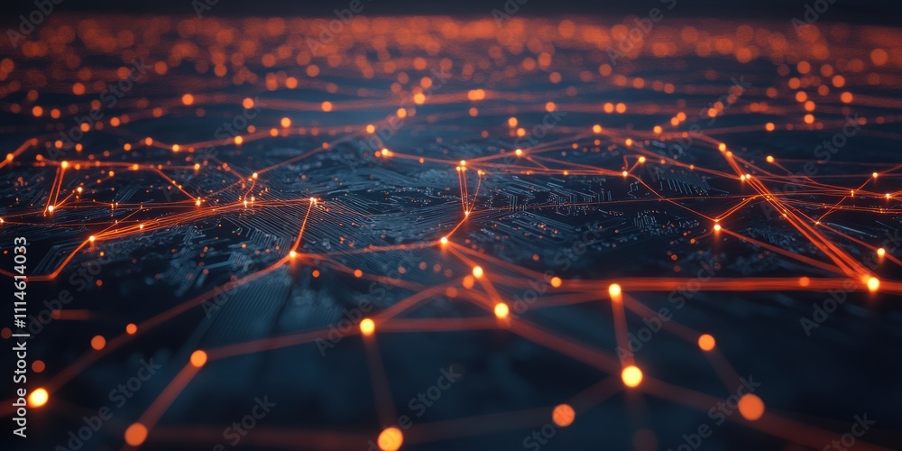 Aufkleber abstract network connections digital data flow