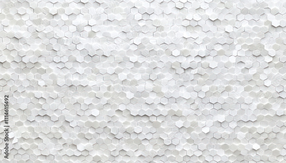 Poster White Hexagon Pattern with Subtle Texture and Depth