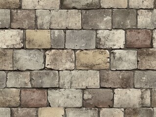 Obraz premium A seamless texture of neutral stone bricks arranged in an alternating pattern for versatile design applications