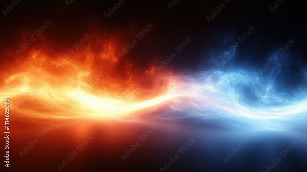 Poster symbolism abstract image abstract symbolism. dynamic fire and ice elements clash in abstract energy 