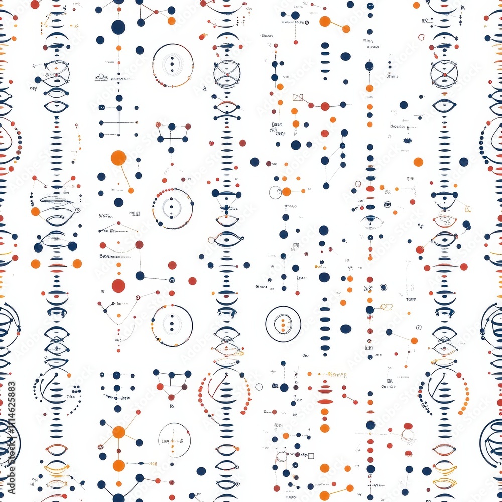 Fototapete Exploration of circular genomic diagrams illustrating RNA patterns in a structured layout