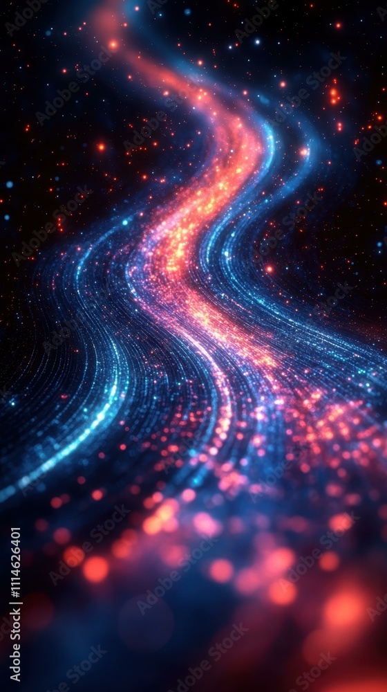 Poster the abstract concept abstract digital landscape capturing a sense of motion energy and complexity in