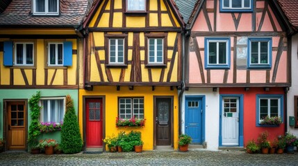 Obraz premium Charming Row of Colorful European Houses
