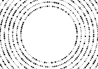 Fondo de c&iacute;rculos conc&eacute;ntricos de bolas negras sobe fondo blanco