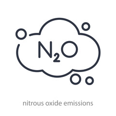 Nitrous oxide icon. Gas cloud. Greenhouse gas. Vector