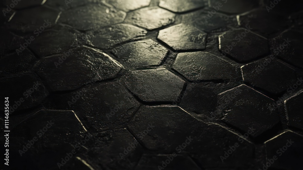 Aufkleber Dark Hexagonal Patterned Surface Texture