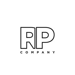 Letter R and P, RP logo design template. Minimal monogram initial based logotype.