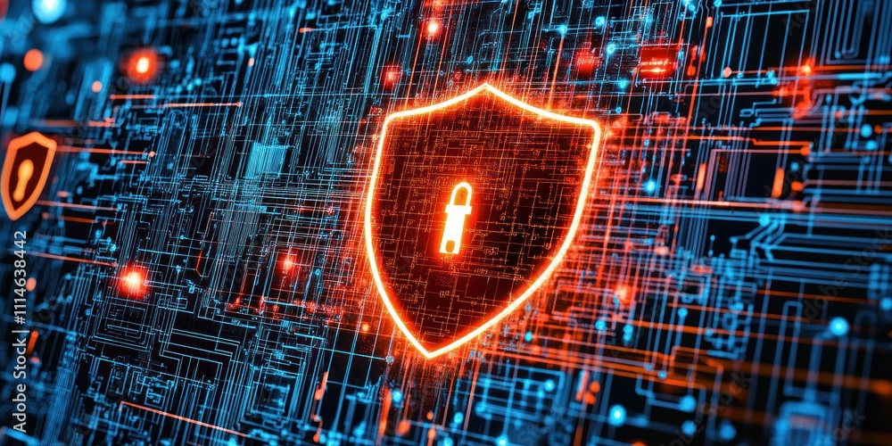 Poster Digital Shield Protecting Cyber Data Network Security