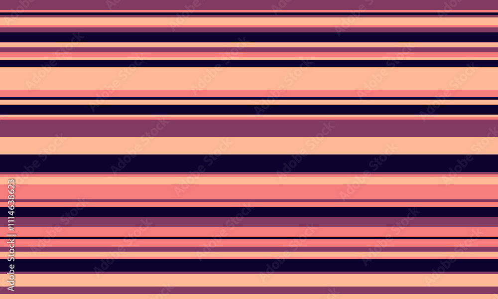 Poster geometric stripes seamless vector pattern with horizontal lines in varied colours, creating an abstr