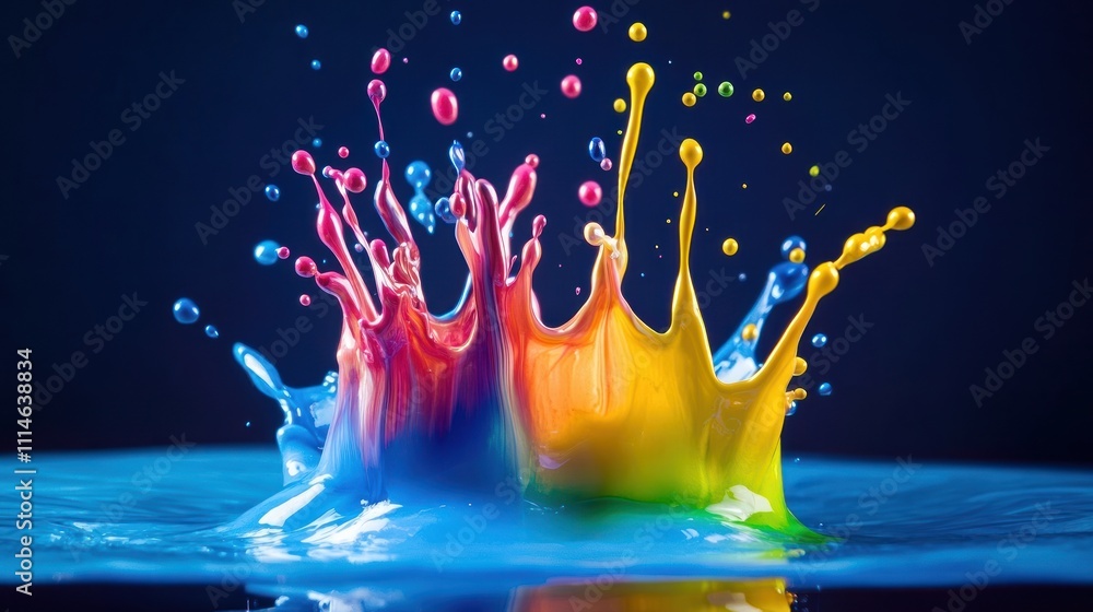 Aufkleber vibrant color splashes create stunning abstract art